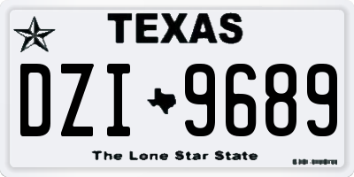 TX license plate DZI9689