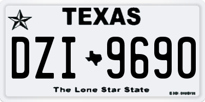 TX license plate DZI9690