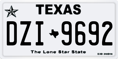 TX license plate DZI9692