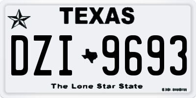 TX license plate DZI9693