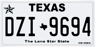 TX license plate DZI9694
