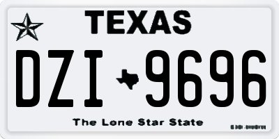 TX license plate DZI9696