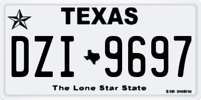 TX license plate DZI9697