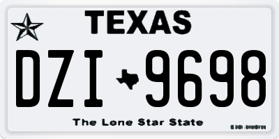 TX license plate DZI9698