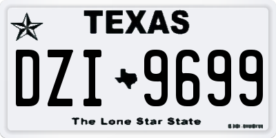 TX license plate DZI9699