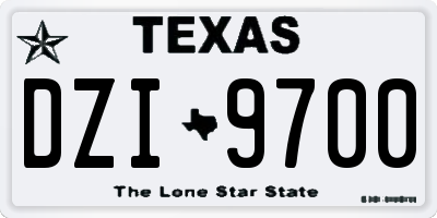 TX license plate DZI9700