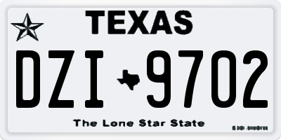 TX license plate DZI9702