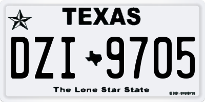 TX license plate DZI9705