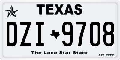 TX license plate DZI9708
