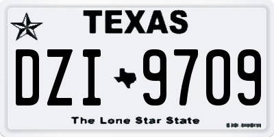 TX license plate DZI9709