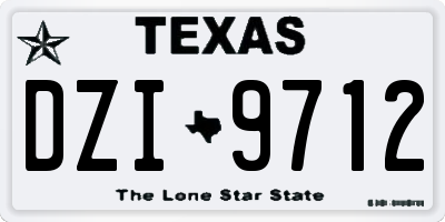 TX license plate DZI9712