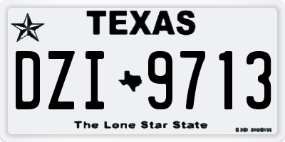 TX license plate DZI9713