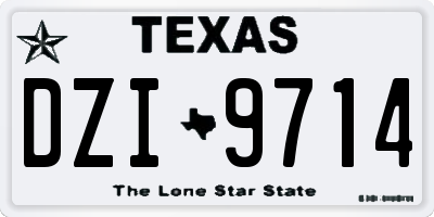 TX license plate DZI9714