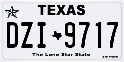 TX license plate DZI9717