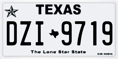 TX license plate DZI9719