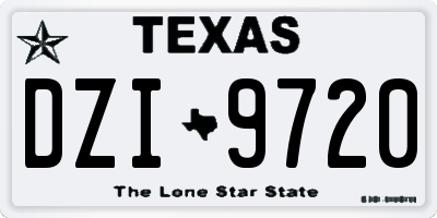 TX license plate DZI9720