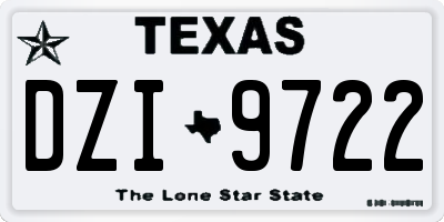 TX license plate DZI9722