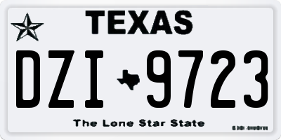 TX license plate DZI9723