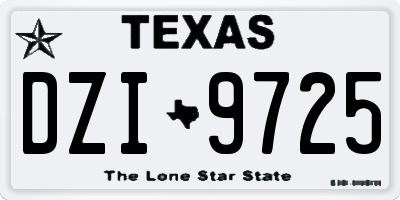 TX license plate DZI9725