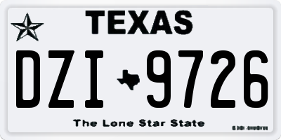 TX license plate DZI9726