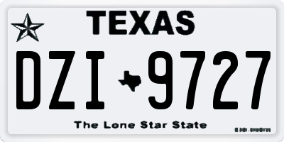TX license plate DZI9727