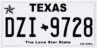 TX license plate DZI9728