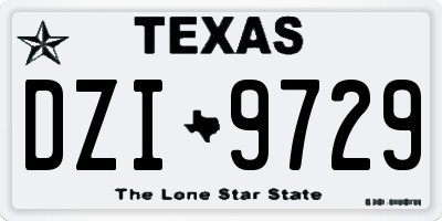 TX license plate DZI9729