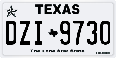 TX license plate DZI9730
