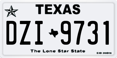 TX license plate DZI9731
