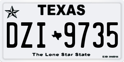 TX license plate DZI9735