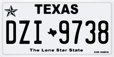 TX license plate DZI9738