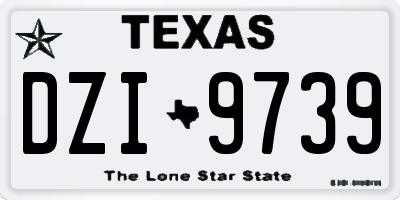 TX license plate DZI9739