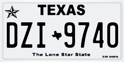TX license plate DZI9740
