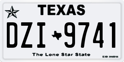 TX license plate DZI9741