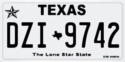 TX license plate DZI9742