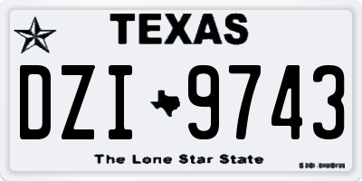 TX license plate DZI9743