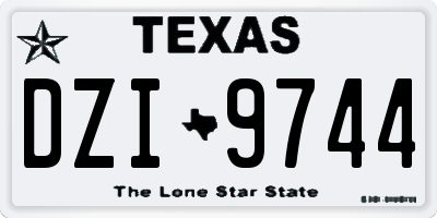 TX license plate DZI9744