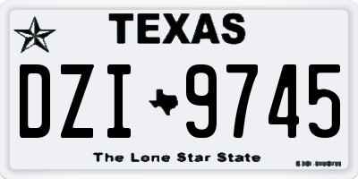 TX license plate DZI9745