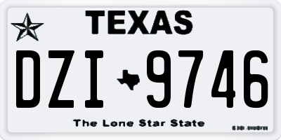 TX license plate DZI9746