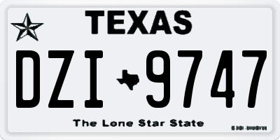 TX license plate DZI9747
