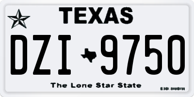 TX license plate DZI9750