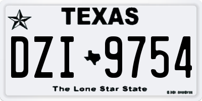TX license plate DZI9754