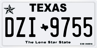 TX license plate DZI9755