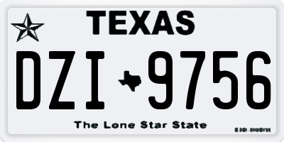 TX license plate DZI9756