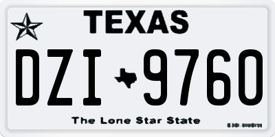TX license plate DZI9760