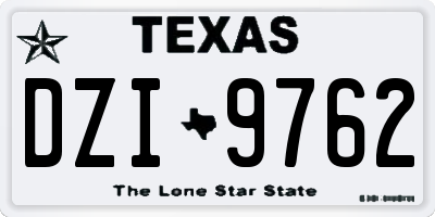 TX license plate DZI9762
