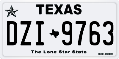 TX license plate DZI9763