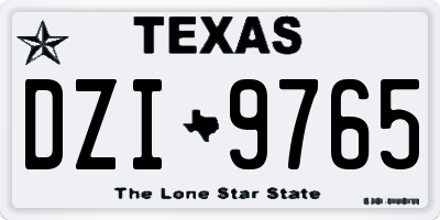 TX license plate DZI9765