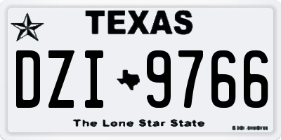 TX license plate DZI9766