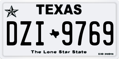 TX license plate DZI9769